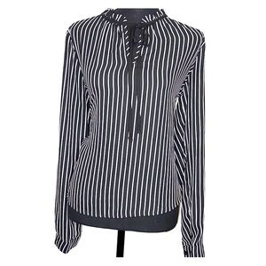 Black and white striped blouse